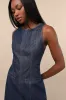Cataleya Dark Wash Denim Boat Neck Mini Dress sold by Lulus