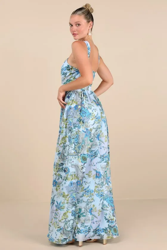 Lilja Blue Floral Print Maxi Dress sold by Lulus product image thumbnail 3
