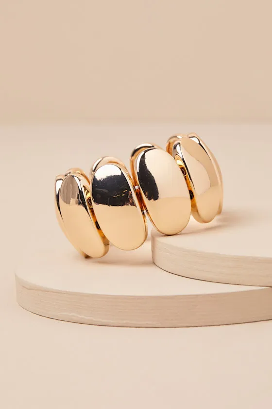 Adessa Gold Oval Cuff Bracelet sold by Lulus product image thumbnail 2