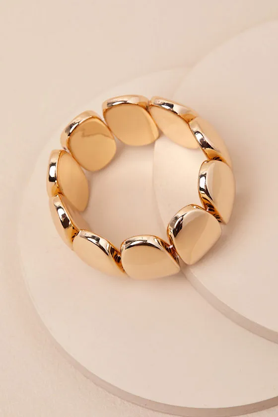 Adessa Gold Oval Cuff Bracelet sold by Lulus product image thumbnail 4
