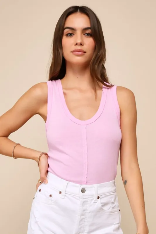 Necessary Charm Light Pink Scoop Neck Tank Top sold by Lulus