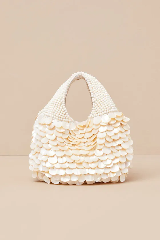Alaiza Cream Beaded Shell Handbag sold by Lulus product image thumbnail 2