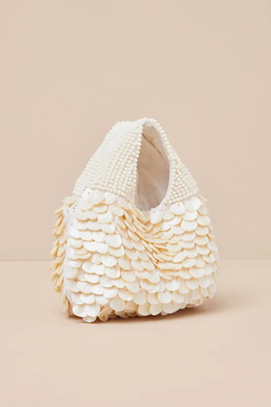 Alaiza Cream Beaded Shell Handbag sold by Lulus product image thumbnail 3