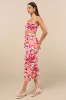 Zisel Ivory and Pink Floral Cutout Strapless Midi Dress sold by Lulus