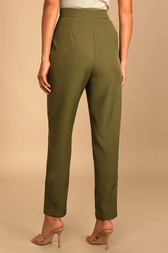 Like Clockwork Olive Green Trouser Pants sold by Lulus product image thumbnail 4