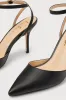 Azalian Black Pointed-Toe Ankle Strap Heels sold by Lulus