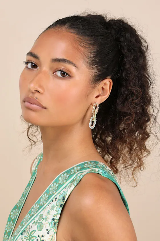 Connie Blue Multi Beaded Chain Link Drop Earrings sold by Lulus product image thumbnail 4