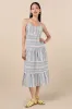 Journi Green Multi Striped Tiered Midi Dress sold by Lulus