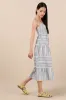 Journi Green Multi Striped Tiered Midi Dress sold by Lulus