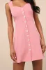 Sarie Pink Textured Button-Front Mini Dress sold by Lulus