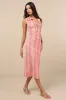 Nivara Cream and Red Multi Crochet Collared Midi Dress sold by Lulus