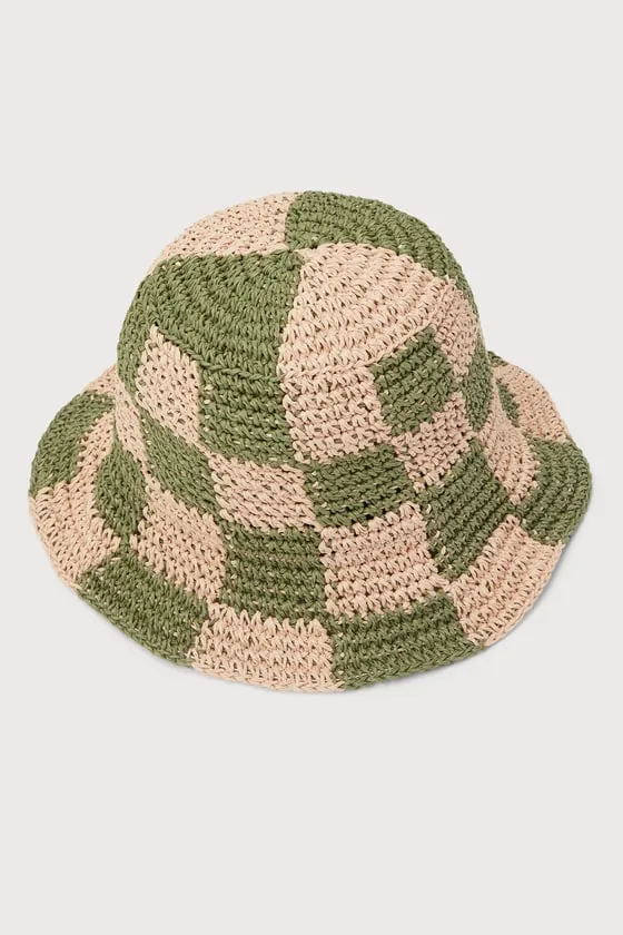 Aesthetic Babe Green and Pink Checkered Bucket Hat sold by Lulus product image thumbnail 2
