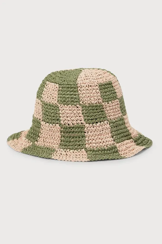Aesthetic Babe Green and Pink Checkered Bucket Hat sold by Lulus product image thumbnail 3