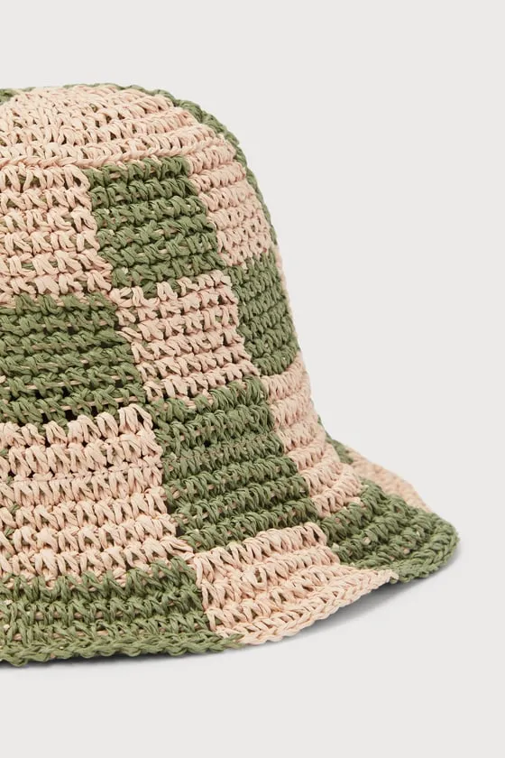 Aesthetic Babe Green and Pink Checkered Bucket Hat sold by Lulus product image thumbnail 4