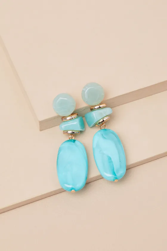 Chaudrie Turquoise Stone Drop Earrings sold by Lulus product image thumbnail 2