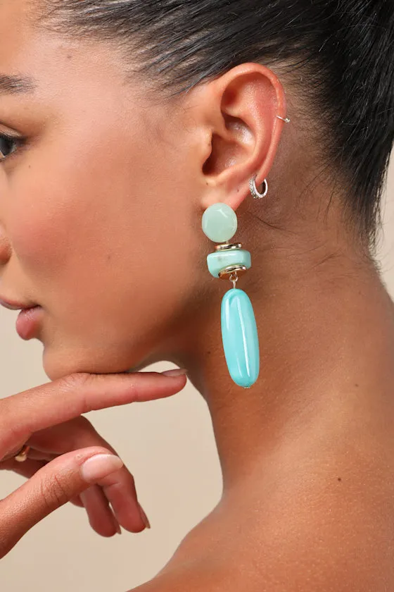 Chaudrie Turquoise Stone Drop Earrings sold by Lulus product image thumbnail 3