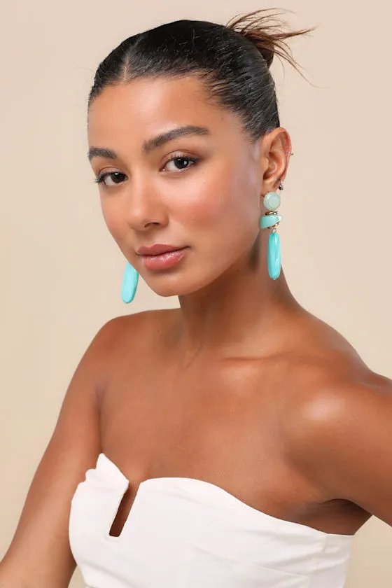 Chaudrie Turquoise Stone Drop Earrings sold by Lulus product image thumbnail 4