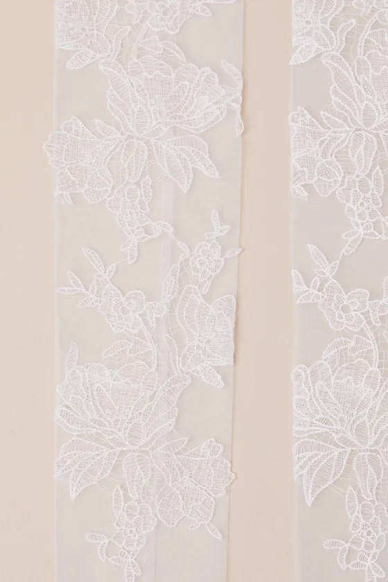 Lisele White Mesh Floral Applique Fingerless Gloves sold by Lulus product image thumbnail 2