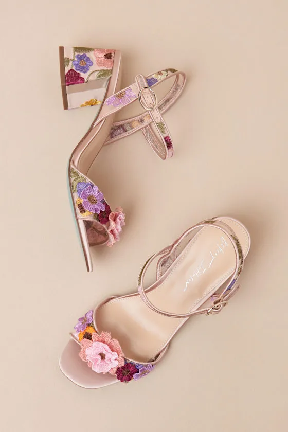 SB-Blare Light Nude Multi Mesh 3D Floral High Heel Sandals sold by Lulus product image thumbnail 2