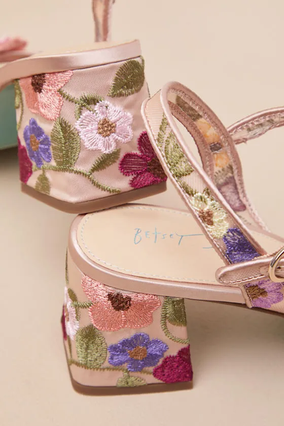 SB-Blare Light Nude Multi Mesh 3D Floral High Heel Sandals sold by Lulus product image thumbnail 3