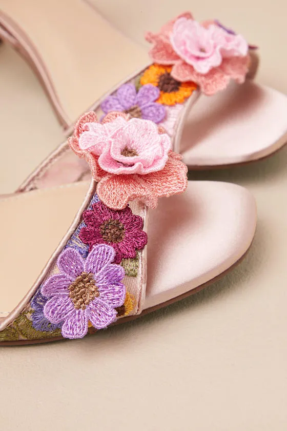 SB-Blare Light Nude Multi Mesh 3D Floral High Heel Sandals sold by Lulus product image thumbnail 4