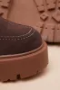 Caden Dark Brown Suede Lace-Up Platform Loafers sold by Lulus