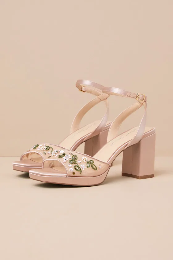 SB-Kirra Light Nude Multi Embellished High Heel Sandals sold by Lulus