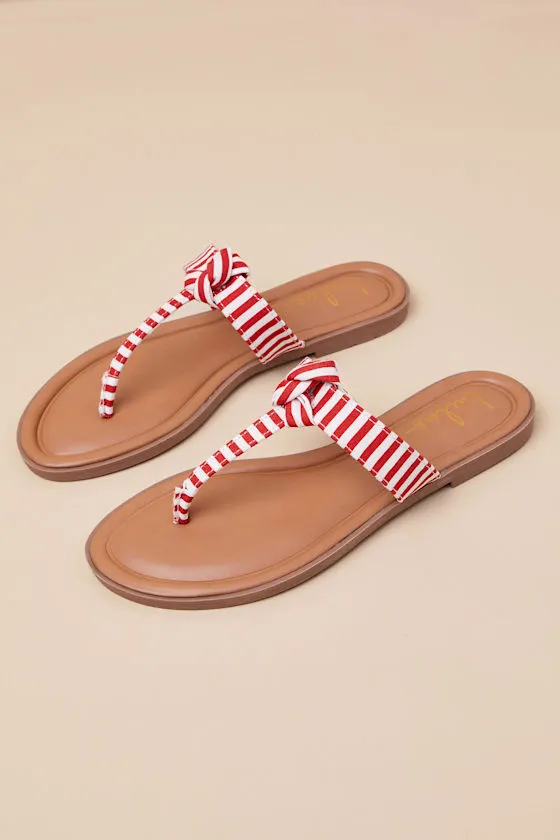 Roderick Red and White Striped Thong Sandals sold by Lulus product image thumbnail 2