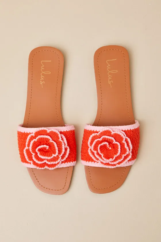 Simmy Orange Flower Slide Sandals sold by Lulus product image thumbnail 3