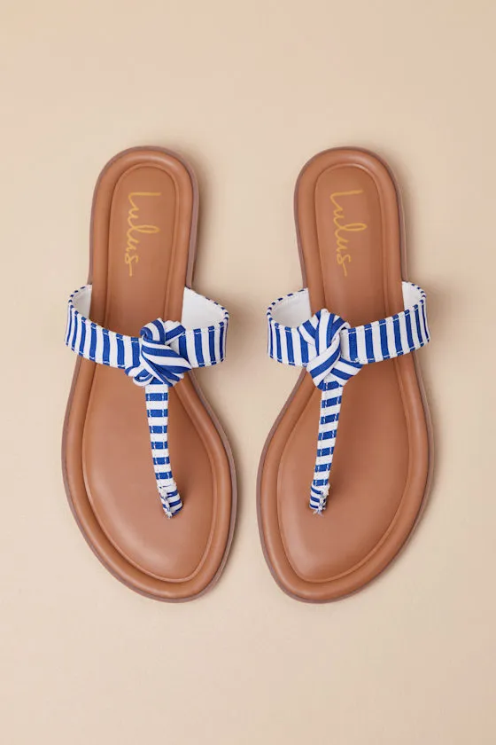 Roderick Blue and White Striped Thong Sandals sold by Lulus product image thumbnail 3