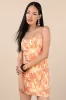 Rovena Orange Multi Floral Print Mini Dress sold by Lulus