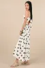 Norette Cream and Olive Polka Dot Tie-Back Midi Dress sold by Lulus