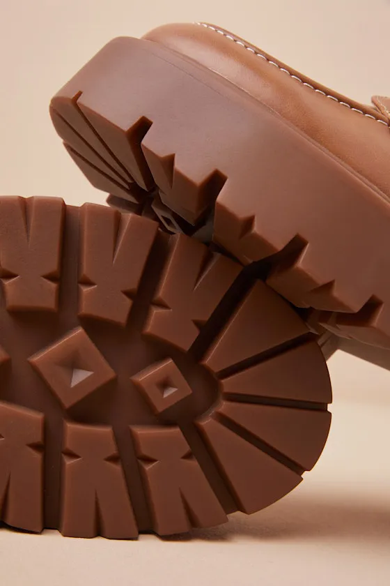 Caden Tan Lace-Up Platform Loafers sold by Lulus product image thumbnail 3