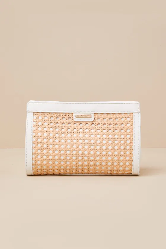 Soleil White and Tan Woven Clutch sold by Lulus product image thumbnail 2