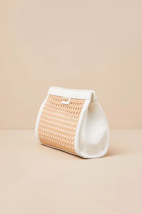 Soleil White and Tan Woven Clutch sold by Lulus product image thumbnail 3