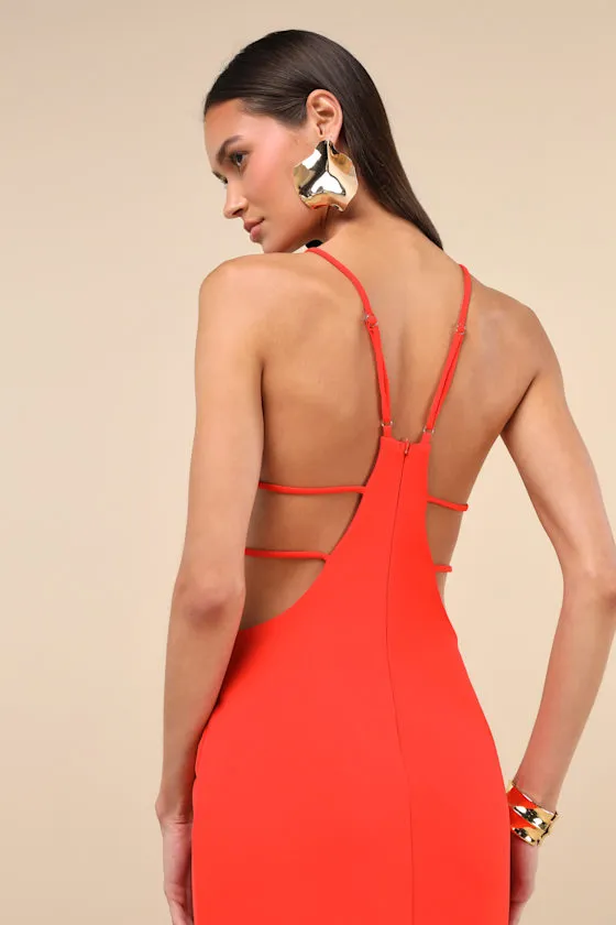 Annina Orange Cutout Column Maxi Dress sold by Lulus