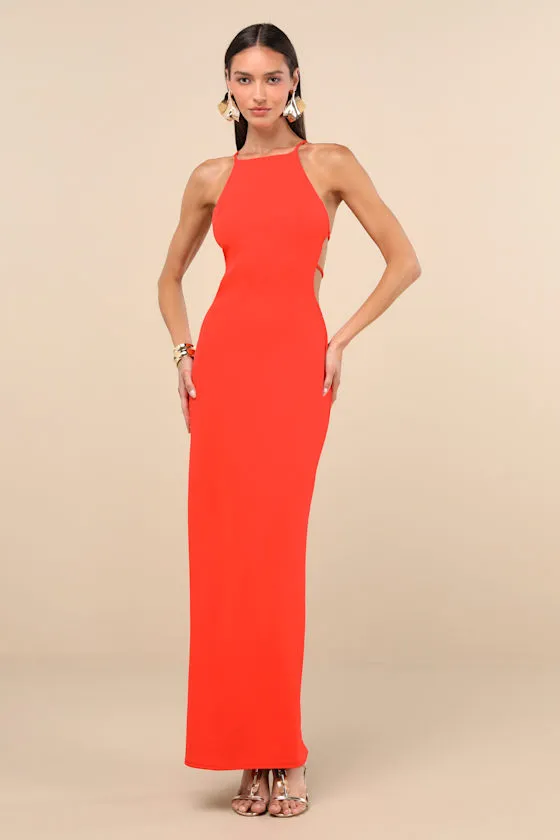 Annina Orange Cutout Column Maxi Dress sold by Lulus product image thumbnail 2