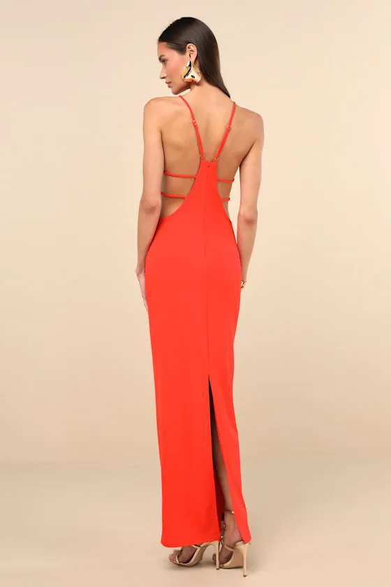 Annina Orange Cutout Column Maxi Dress sold by Lulus product image thumbnail 3