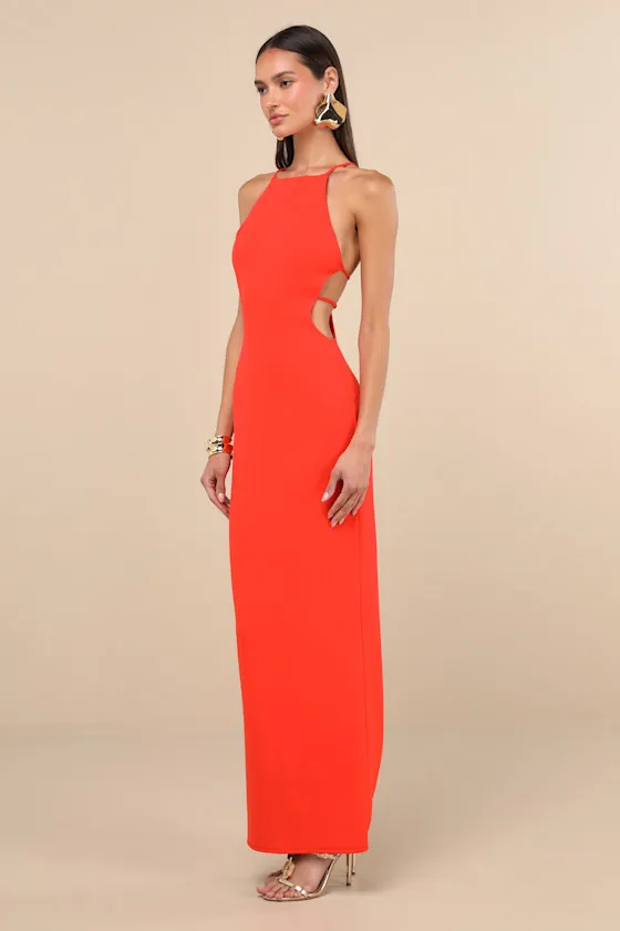 Annina Orange Cutout Column Maxi Dress sold by Lulus product image thumbnail 4