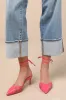 Ansel Coral Snake-Embossed Lace-Up Pumps sold by Lulus