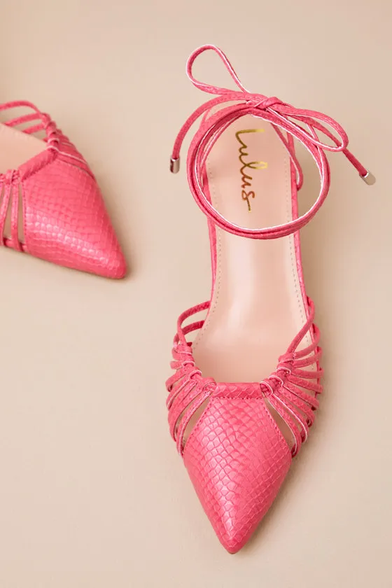 Ansel Coral Snake-Embossed Lace-Up Pumps sold by Lulus product image thumbnail 2