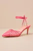 Ansel Coral Snake-Embossed Lace-Up Pumps sold by Lulus