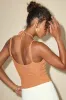 Lehua Light Orange Textured Knit Cutout Bodysuit sold by Lulus