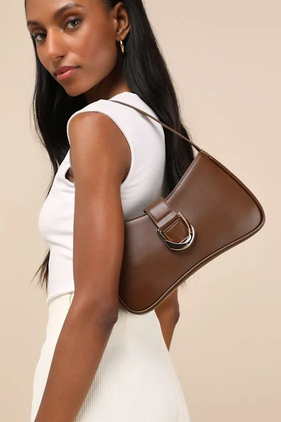 Oh-So Chic Brown Buckle Shoulder Bag sold by Lulus product image thumbnail 3