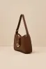 Oh-So Chic Brown Buckle Shoulder Bag sold by Lulus