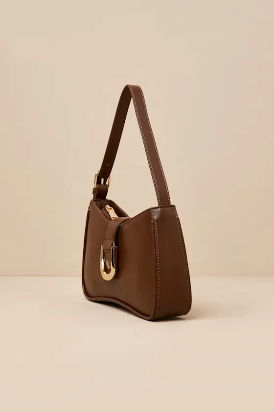 Oh-So Chic Brown Buckle Shoulder Bag sold by Lulus product image thumbnail 4