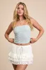 Breya Ivory Cotton Eyelet Embroidered Tiered Mini Skort sold by Lulus