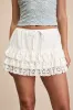 Breya Ivory Cotton Eyelet Embroidered Tiered Mini Skort sold by Lulus
