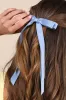 Charice Blue Long Ribbon Bow Hair Clip sold by Lulus