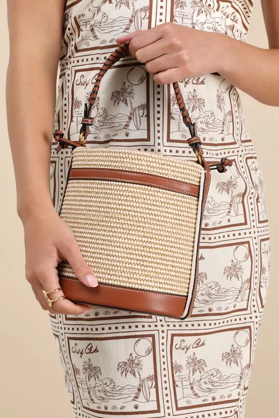 Ressi Beige and Brown Woven Bucket Bag sold by Lulus product image thumbnail 2